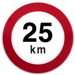 Snelheidsbord - Maximum snelheid 25 km per uur